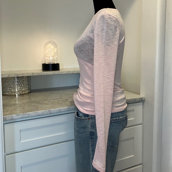 NWT Elementz Pink Long Sleeve Top/Mock Wrap Around - Picture 2 of 11